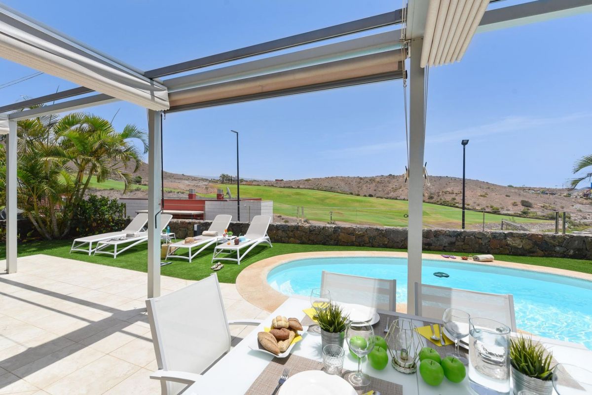 Vista Golf 10 mit Pool in Salobre Golf | VillaGranCanaria Terraza