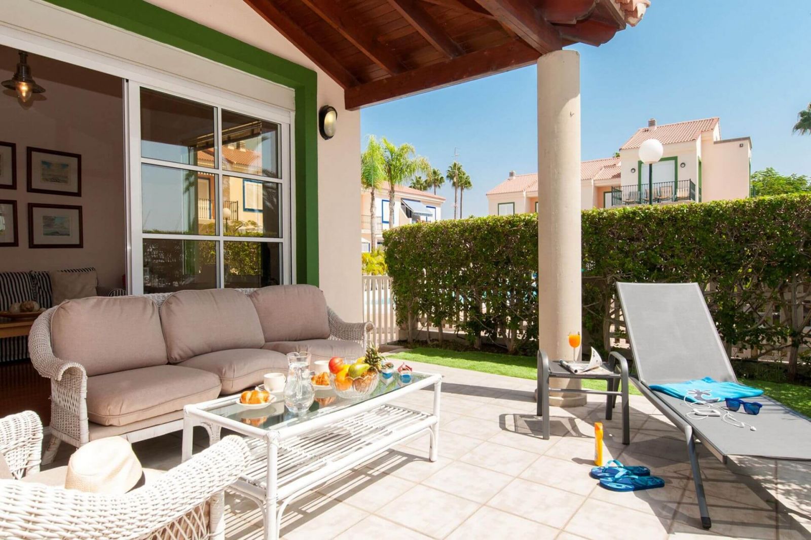 vistas de la terraza de un bungalow en Gran Canaria