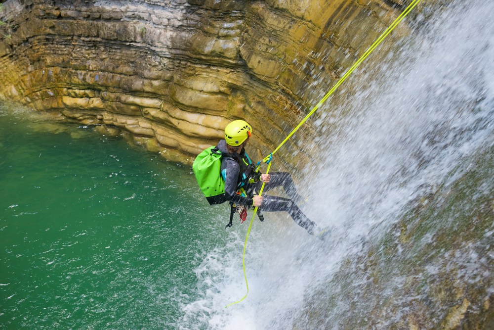 ausrüstung für das canyoning